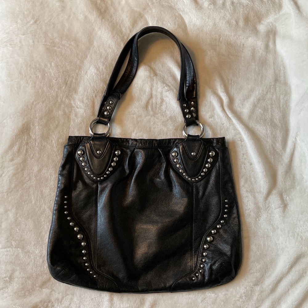 Used B. Makowsky Black Leather Handbag